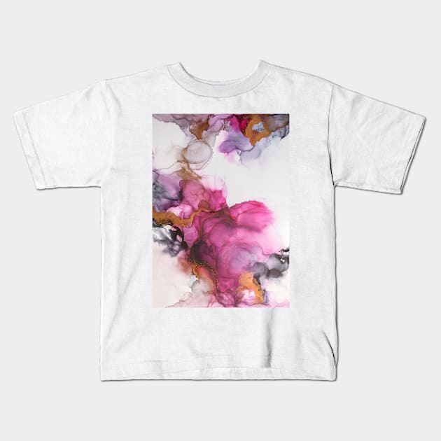 Alcohol ink abstract background. Ink, abstract, sea painting. Colorful liquid ink technique water texture. Kids T-Shirt by MariDein